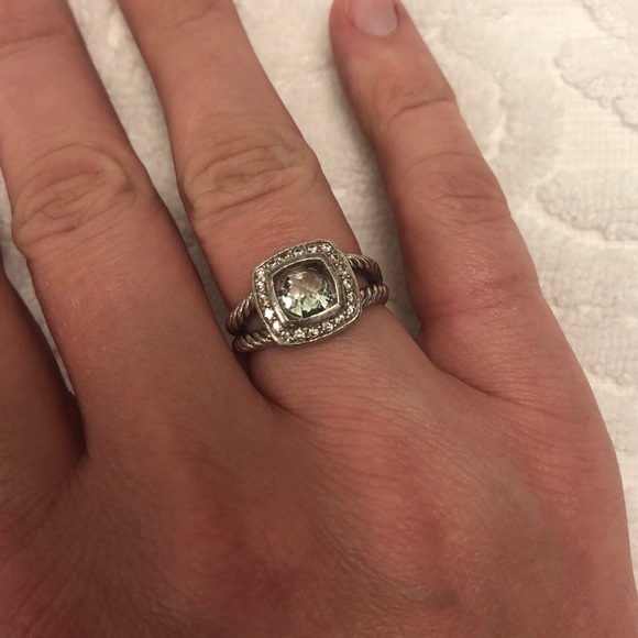 David Yurman Jewelry - David Yurman Ring w/ Prasiolite & Diamonds Size 7